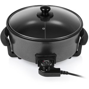 Tigaie Electrica Multifunctionala PZ-9135 Capacitate 5L Diametru 30CM 1500W Negru